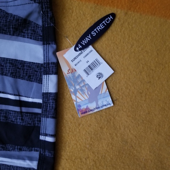 Sunzone Striped Black Board Shorts - Picture 3 of 4